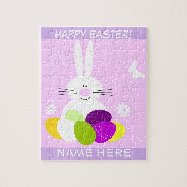 Pink Kids Happy Easter Jigsaw Puzzle (Vertical)