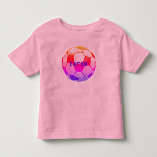 Pink Kids Soccer Personalised Toddler T-Shirt