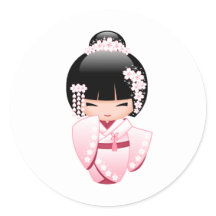 Pink Kimono Kokeshi Doll Kawaii