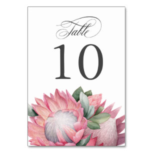 Pink King Protea Bouquet Table Number