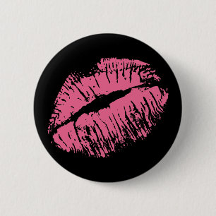 Pink Kiss 6 Cm Round Badge