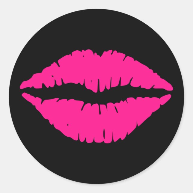 Pink Kiss Classic Round Sticker (Front)