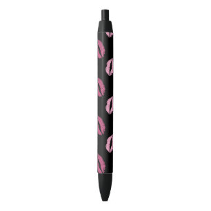 Pink Kisses Black Ink Pen