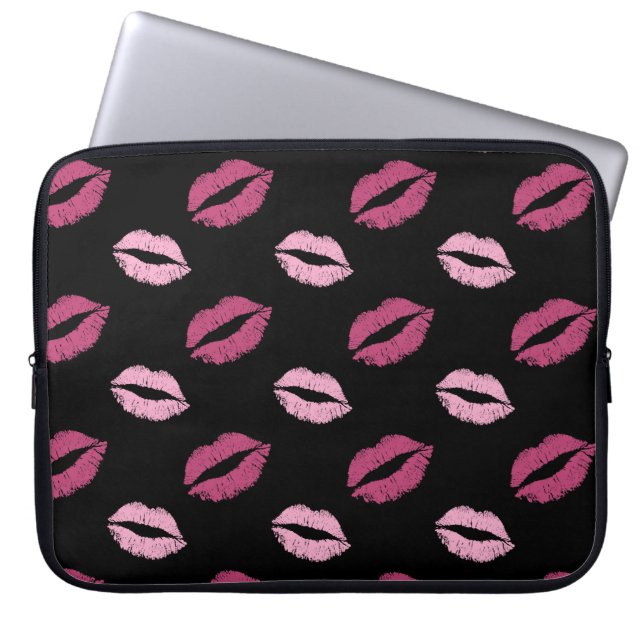 Pink Kisses Laptop Sleeve (Front)
