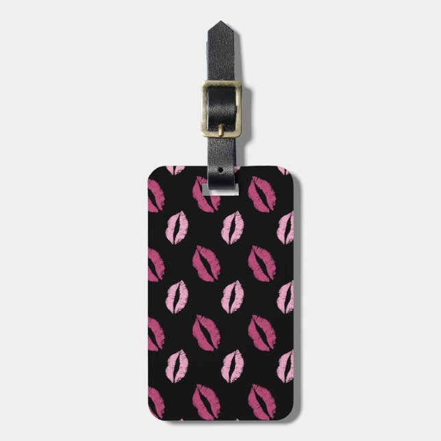 Pink Kisses Luggage Tag (Front Vertical)