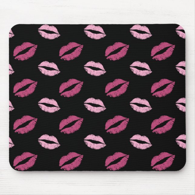 Pink Kisses Mouse Pad (Front)