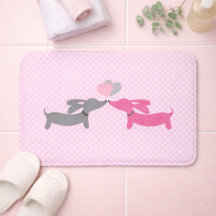 Pink Kissing Dachshunds Themed Bathroom