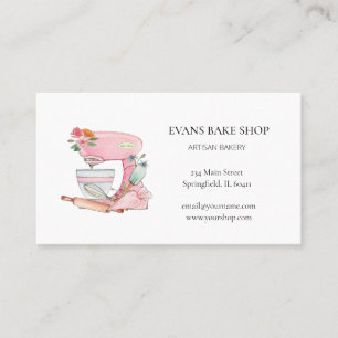 Pink Kitchen mixer bakery business card