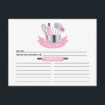 Pink Kitchen Tools Bridal Shower Recipe Cards<br><div class="desc">Modern Bridal Shower Kitchen Utensils Recipe Cards featuring pink kitchen utensils with a stylish banner showcasing the text "recipe" set on a white background and a rolling pin. The front of our recipe card offers room for a recipe title, from the kitchen of and ingredients space. Flip our recipe card...</div>