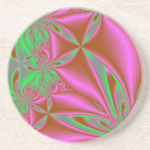 Pink Kites With Green Coaster