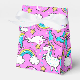 Pink Kitschy glittery funny unicorn and kitty Favour Box
