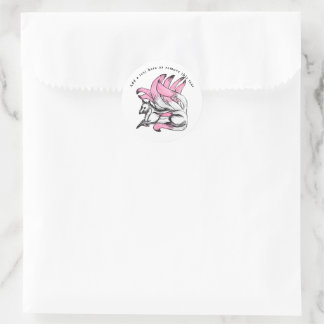 Pink Kitsune Japanese Fox Classic Round Sticker