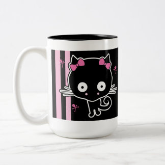 Pink Kitty Two-Tone Coffee Mug