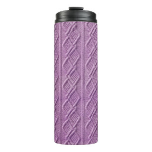 PINK KNITTED LOOK PATTERNS THERMAL TUMBLER