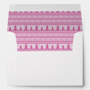 Pink Knitted Sweater Christmas Pattern Envelope