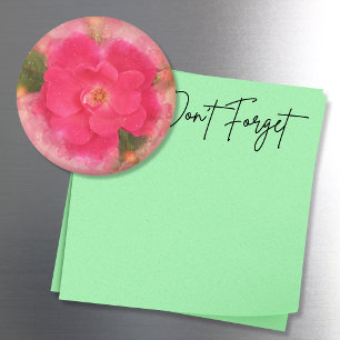 Pink Knockout Rose Watercolor Magnet