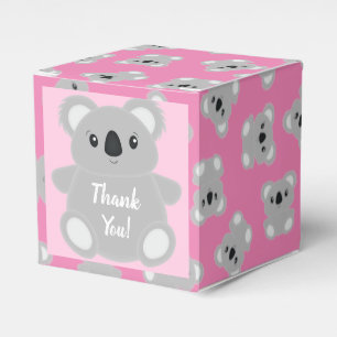 Pink Koala Bear Baby Shower Favour Box