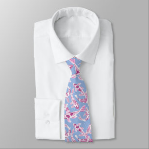 Pink Koi fish neck tie