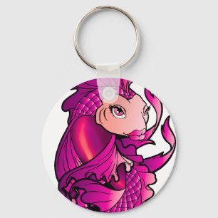 Pink koi key ring