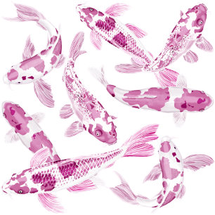 Pink Koi mini print tissue paper