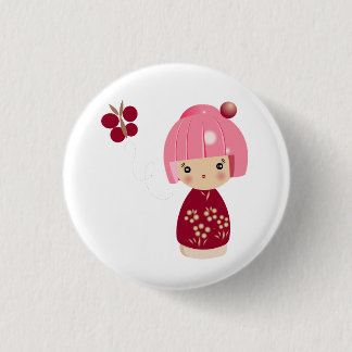 Pink Kokeshi Triplet Pin
