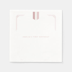 Pink Korean girl 1st birthday Doljanchi Napkin