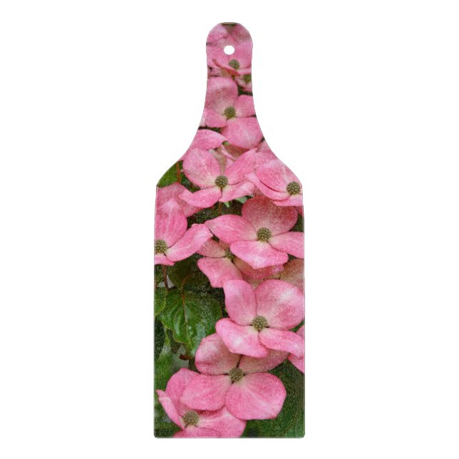 Pink kousa dogwood flowers cutting board (Front)