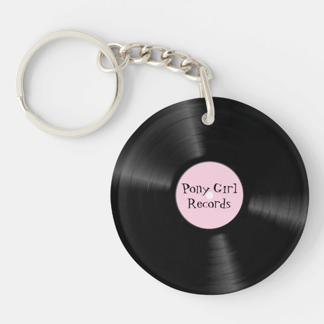 Pink Label Record Key Ring (Front)