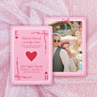 Pink Lace Ace of Hearts Lucky in Love Wedding