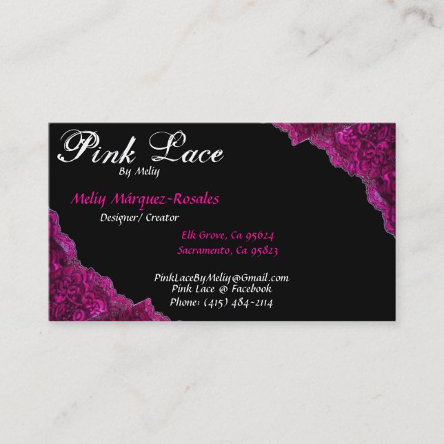 pink-lace-border business card (Front)