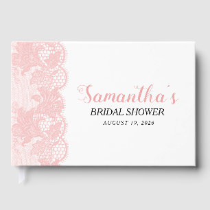 Pink Lace Bridal Shower Guest Book