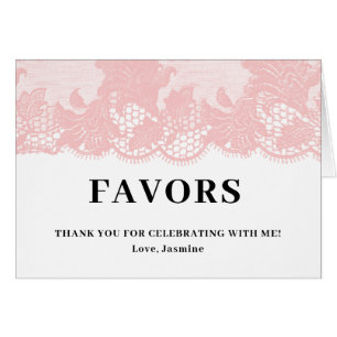 Pink Lace Favors Paper Tent