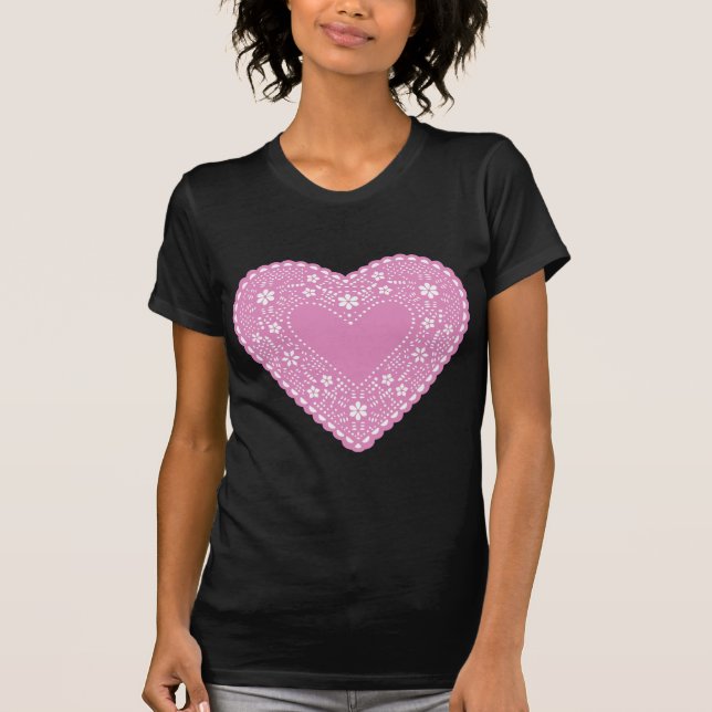 Pink Lace Heart T-Shirt (Front)