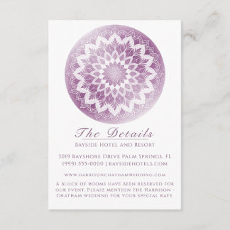 Pink Lace Mandala Wedding Enclosure Card