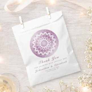 Pink Lace Mandala Wedding Favour Bags