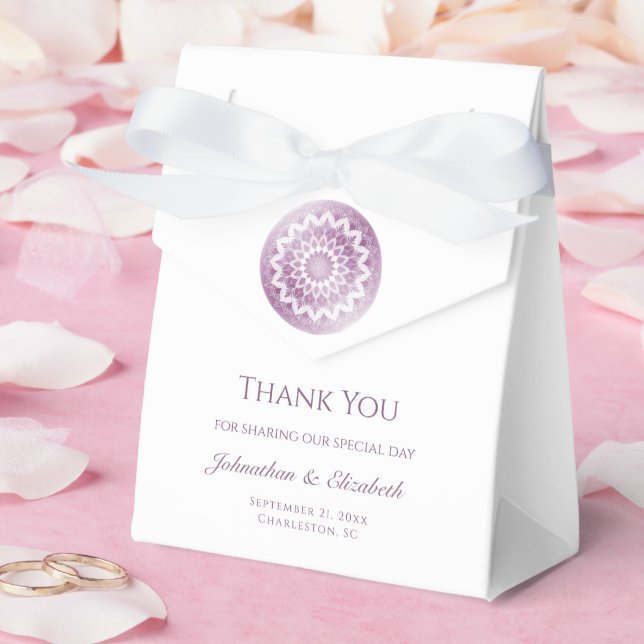 Pink Lace Mandala Wedding Favour Box (Wedding)