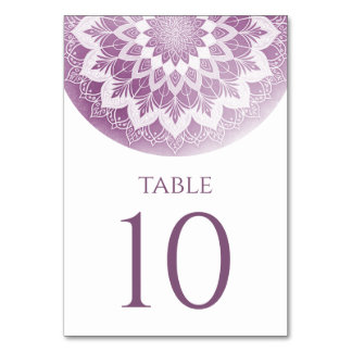 Pink Lace Mandala Wedding Table Number
