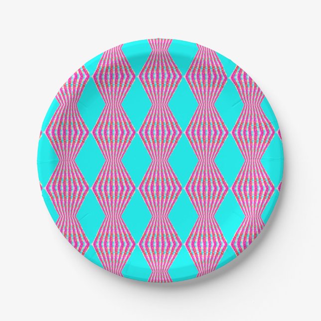 pink lace pattern paper plate (Front)