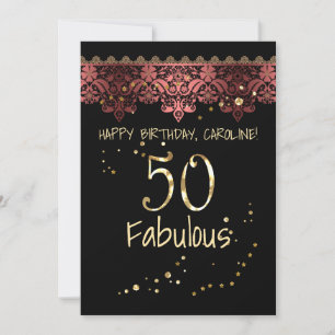 Pink lace romantic black gradient bronze lacy anni invitation