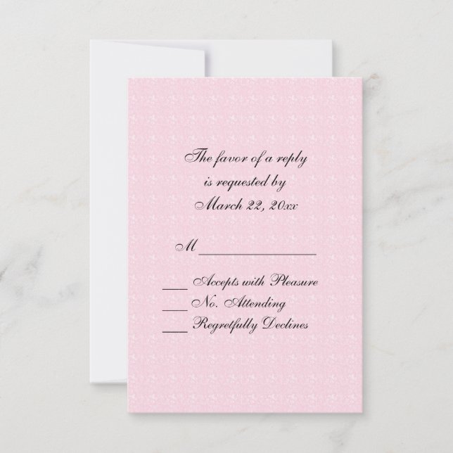 Pink Lace RSVP Card (Front)