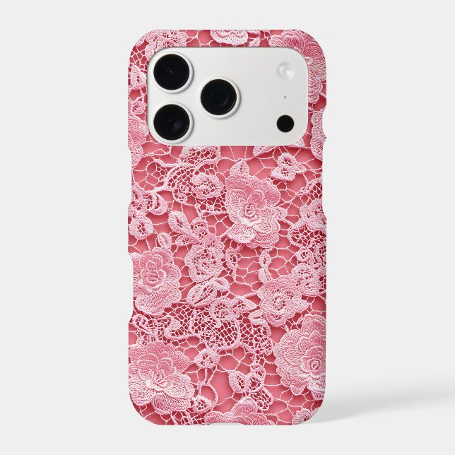 Pink Lace Texture iPhone Case | Romantic Coquette (Back)