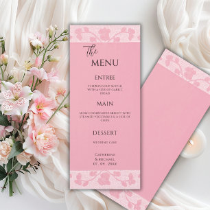 Pink Lace Vintage Elegant Wedding Menu