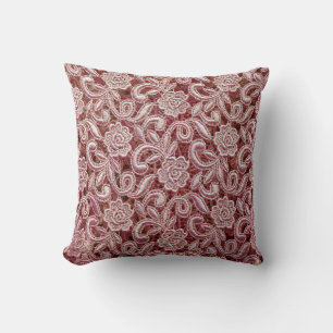 Pink lace, vintage roses pattern. cushion
