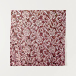 Pink lace, vintage roses pattern. tapestry