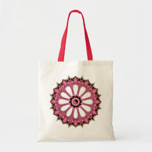 Pink Lace Yin Yang Mandala Flower Bag