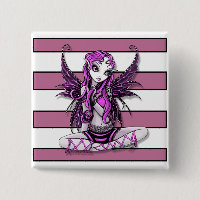 Pink Lacey Fairy Button