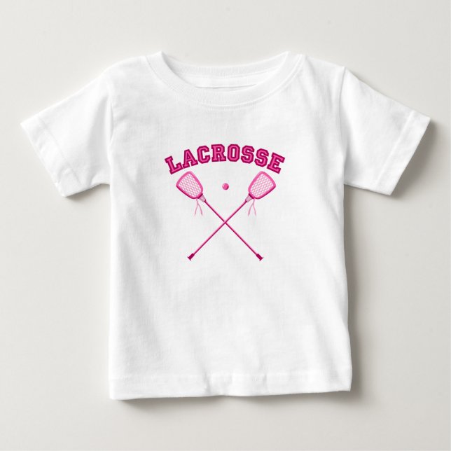 Pink Lacrosse Logo Baby T-Shirt (Front)