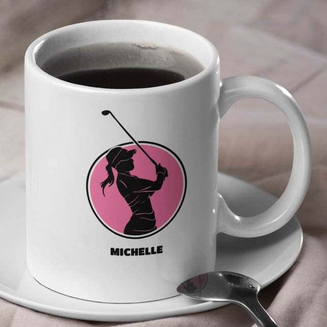 Pink Ladies Golf Silhouette Coffee Mug (Creator Uploaded)