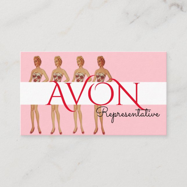 Pink Ladies Personalised Avon Business Card (Front)