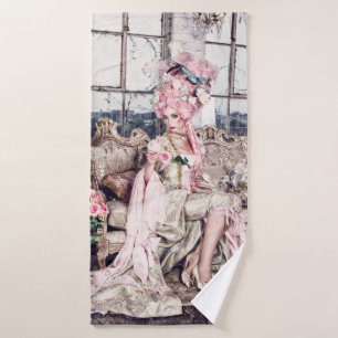 Pink Lady bath towel set, Virginia Rose Collection